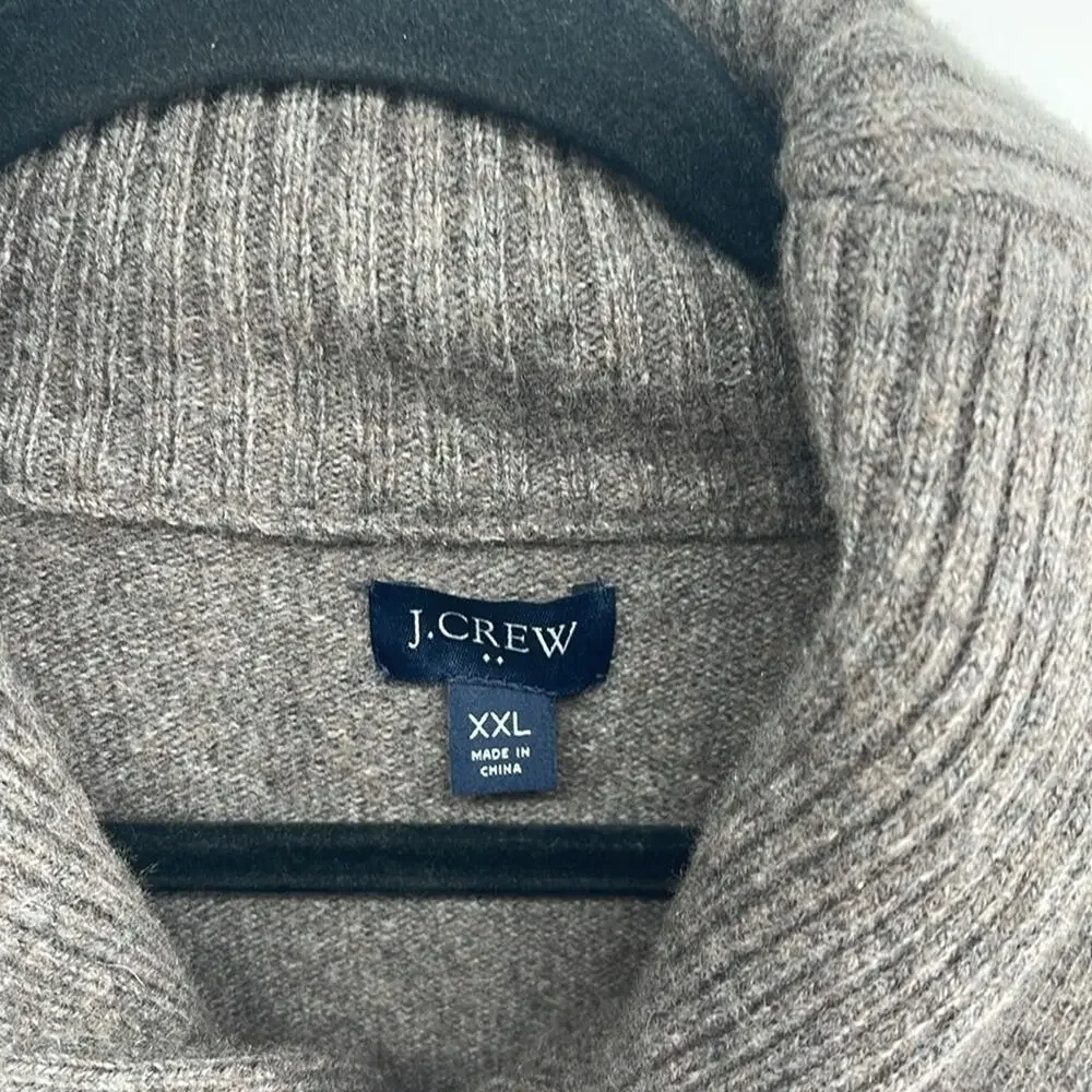 J. Crew Factory Lambs wool blend shawl collar pullover knit sweater sz XXL